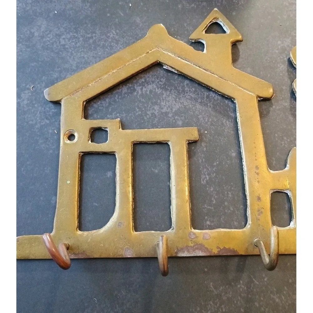 Vintage Brass Cottagecore Wall Key‎ Hook House Tree